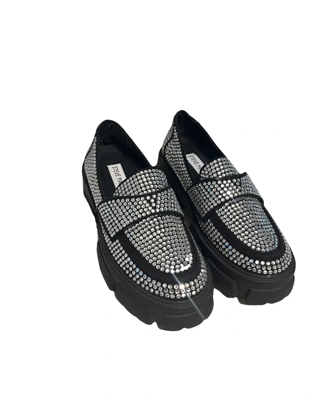 Steve Madden Trifecta-R Rhinestone Chunky Loafers size 5.5
